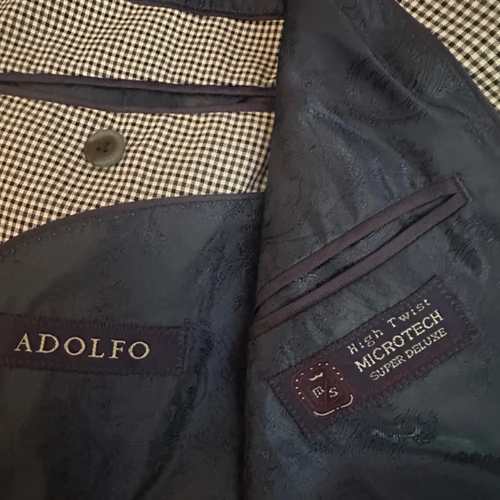 Adolfo Microplaid Blazer ~46R New with tags Microtech fiber fabric - Picture 5 of 5